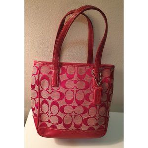 Coach Signature C Series Red Lunch Bag Mini Tote Handbag A2J 6087
